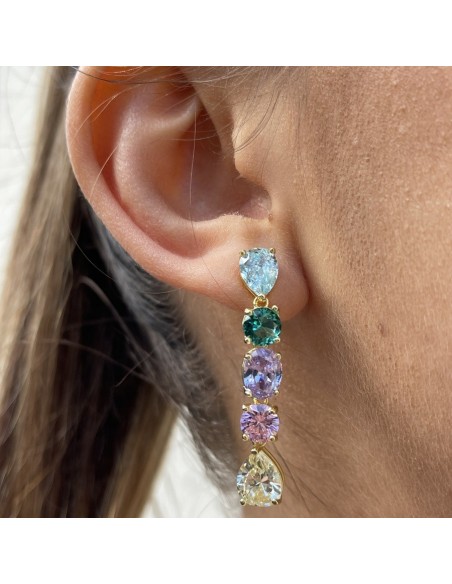 Orecchini Argento Rodiato Punto Luce Pendente [e92ab118]