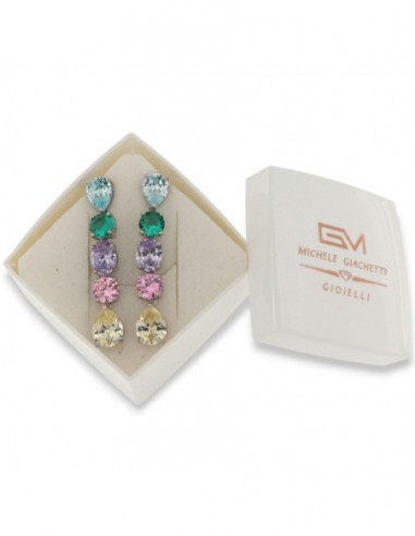 Orecchini Argento Rodiato Punto Luce Pendente [ec7af606]