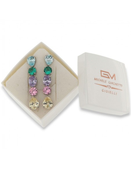 Orecchini Argento Rodiato Punto Luce Pendente [ec7af606]