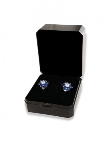 Orecchini Argento Rodiato Punto Luce Fiore Blu [96e3629d]