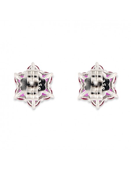 Orecchini Argento Rodiato Punto Luce Fiore Viola [772811f7]