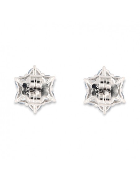 Orecchini Argento Rodiato Punto Luce Fiore Celeste [ec36abf1]