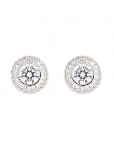 Orecchini Argento Rodiato Punto Luce Pavè Zirconi Bianchi [d8620a9b]