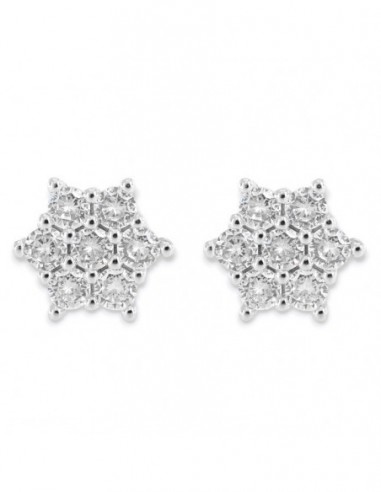 Orecchini Argento Rodiato Punto Luce Fiore Con Zirconi Bianchi [47424c22]