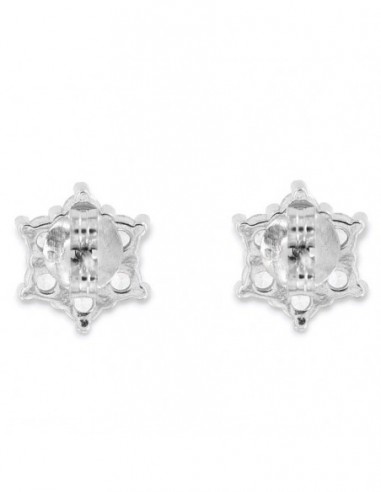 Orecchini Argento Rodiato Punto Luce Fiore Con Zirconi Bianchi [83097217]