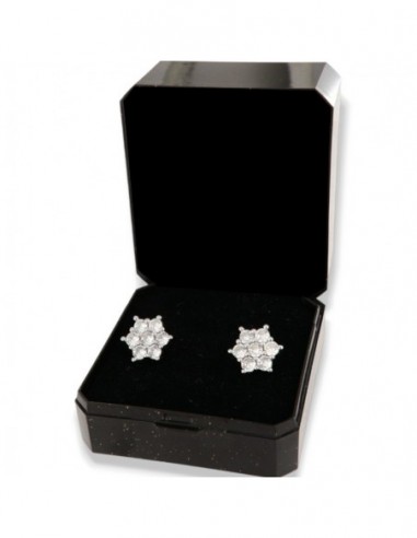 Orecchini Argento Rodiato Punto Luce Fiore Con Zirconi Bianchi [3414b313]