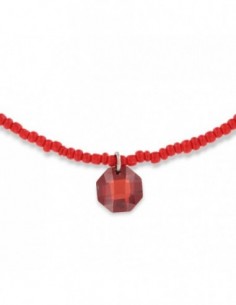 Collana Argento Perline Rosse Punto Luce Rosso [2e9db338]
