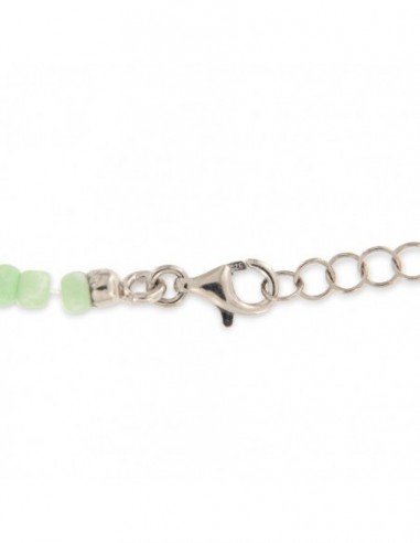 Collana Argento Perline Verdi Punto Luce Verde [d42cc948]