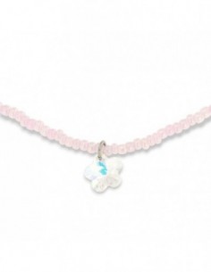 Collana Argento Perline Lilla Fiore Punto Luce [f70cedf4]