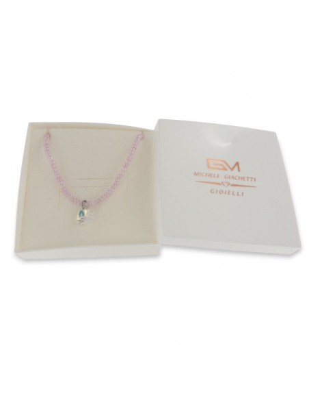 Collana Argento Perline Lilla Fiore Punto Luce [eccfa09e]