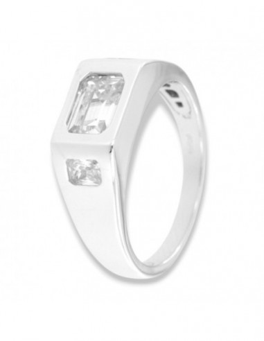 Anello Argento Rodiato Chevalier Zirconi Bianchi [fdc36532]