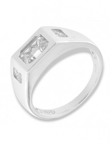 Anello Argento Rodiato Chevalier Zirconi Bianchi [7a843422]