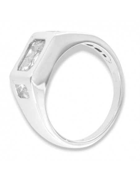 Anello Argento Rodiato Chevalier Zirconi Bianchi [7fd4733c]