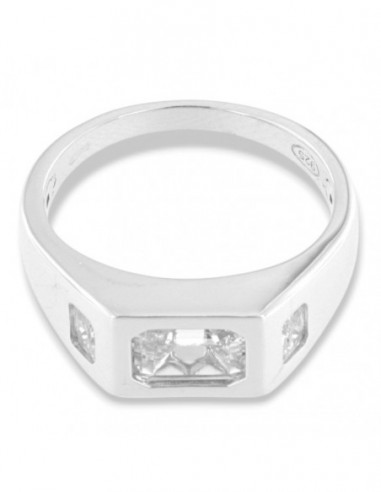 Anello Argento Rodiato Chevalier Zirconi Bianchi [11eff135]