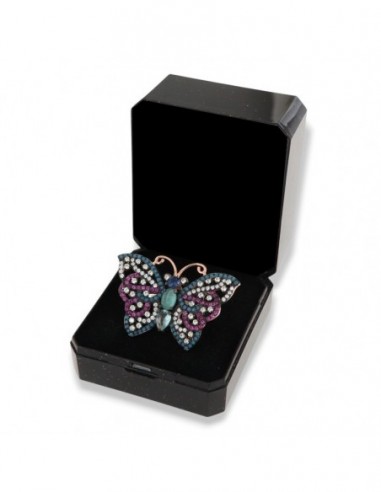 Anello Argento Rodiato Farfalla Zirconi Colorati [7a96dff1]