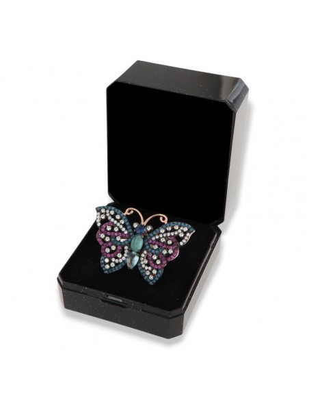 Anello Argento Rodiato Farfalla Zirconi Colorati [7a96dff1]