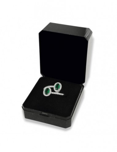 Anello Argento Rodiato Principessa Verde Contrariè 6x4MM [2c406d9f]