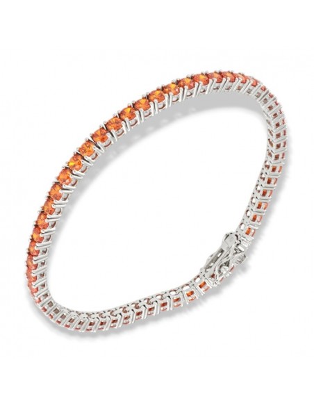 BRACCIALE ARGENTO TENNIS ZIRCONI ARANCIO 3 MM 18CM [33dc86f8]