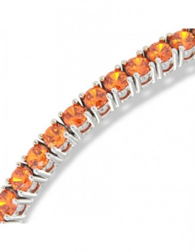 BRACCIALE ARGENTO TENNIS ZIRCONI ARANCIO 3 MM 18CM [53ed601c]