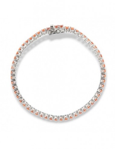 BRACCIALE ARGENTO TENNIS ZIRCONI ARANCIO 3 MM 18CM [e1a0e606]