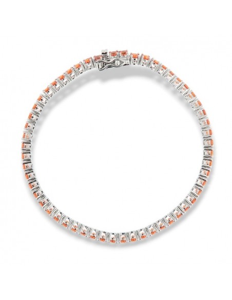 BRACCIALE ARGENTO TENNIS ZIRCONI ARANCIO 3 MM 18CM [e1a0e606]