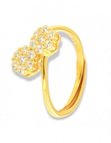 Anello Argento Dorato Magic Intrecciato Gambo Regolabile [1922d37c]