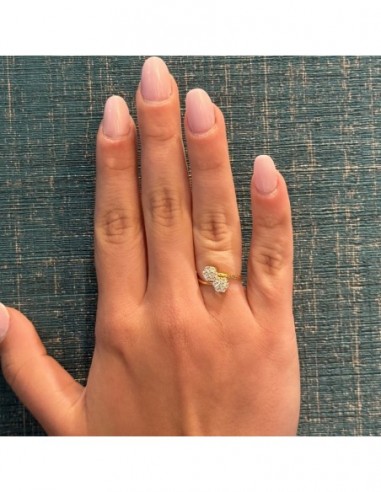 Anello Argento Dorato Magic Intrecciato Gambo Regolabile [b9c9714e]