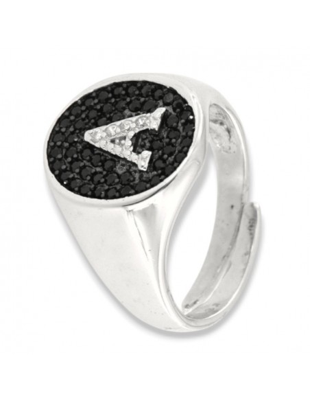 Anello Argento Rodiato Chevalier Iniziale Lettera A [3f3e99a1]