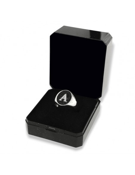 Anello Argento Rodiato Chevalier Iniziale Lettera A [93887090]