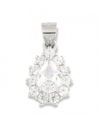 Ciondolo Argento Rodiato Principessa Bianca Goccia [d186b2fa]