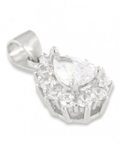 Ciondolo Argento Rodiato Principessa Bianca Goccia [10684621]
