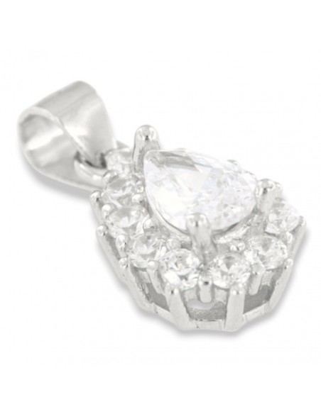 Ciondolo Argento Rodiato Principessa Bianca Goccia [10684621]