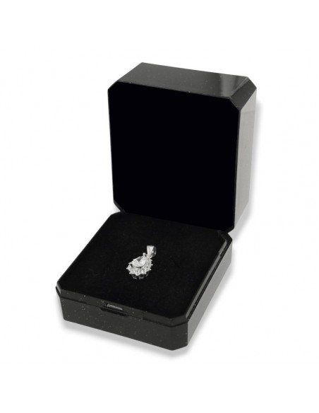 Ciondolo Argento Rodiato Principessa Bianca Goccia [a225c03b]