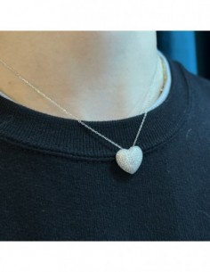 Collana Argento Rodiato Cuore Pavettato Piccolo [52442a57] 2