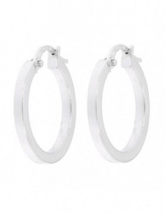 Orecchini Oro Bianco Cerchi Squadrati Dia.18,50MM [e16b71e7]