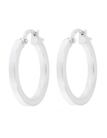Orecchini Oro Bianco Cerchi Squadrati Dia.18,50MM [e16b71e7]