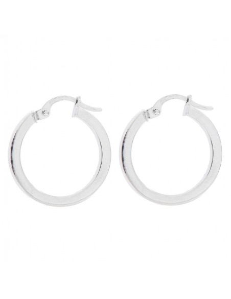 Orecchini Oro Bianco Cerchi Squadrati Dia.18,50MM [384d32ea]