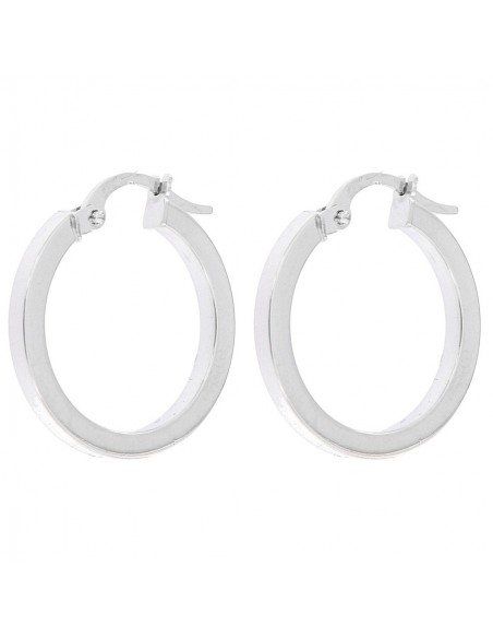 Orecchini Oro Bianco Cerchi Squadrati Dia.18,50MM [8f50f3ee]
