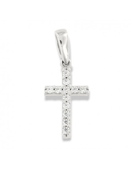 Ciondolo Oro Bianco Croce Zirconi Bianchi/Neri [545ac1c1]