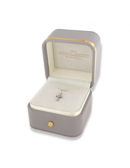 Ciondolo Oro Bianco Croce Zirconi Bianchi/Neri [9fb222c6]