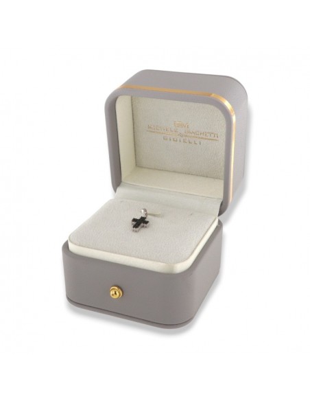 Ciondolo Oro Bianco Croce Zirconi Neri/Bianchi [cbde749b]