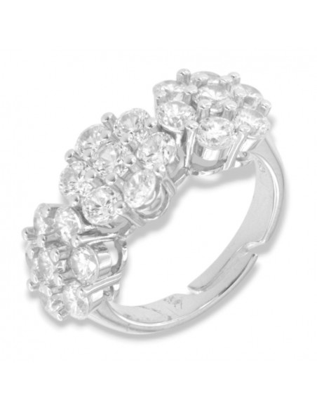 Anello Argento Rodiato Trilogy 6+1 Zirconi Bianchi [9a0b3bb4]