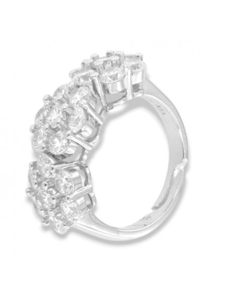 Anello Argento Rodiato Trilogy 6+1 Zirconi Bianchi [9f5b7caa]
