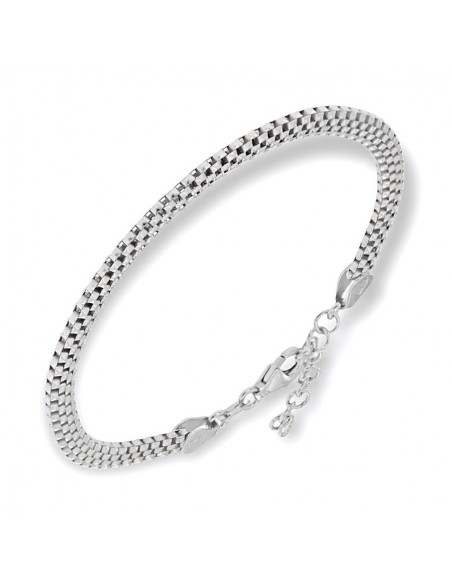 Bracciale Argento Rodiato Maglia Popcorn Piatta [1669e580]