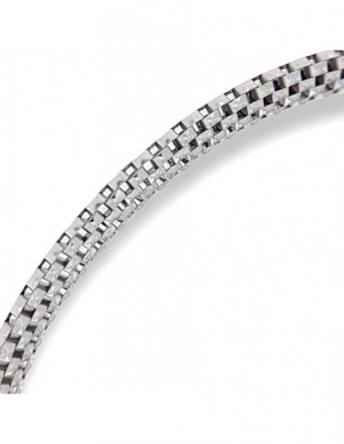Bracciale Argento Rodiato Maglia Popcorn Piatta [81929ef7]