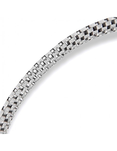 Bracciale Argento Rodiato Maglia Popcorn Piatta [81929ef7]