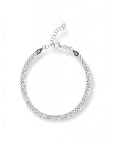 Bracciale Argento Rodiato Maglia Popcorn Piatta [368f5ff3]