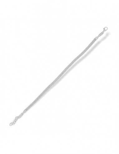 Bracciale Argento Rodiato Maglia Popcorn Piatta [33df18ed]