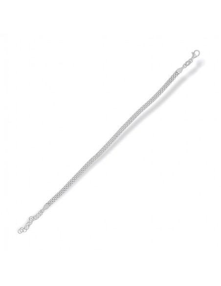 Bracciale Argento Rodiato Maglia Popcorn Piatta [33df18ed]