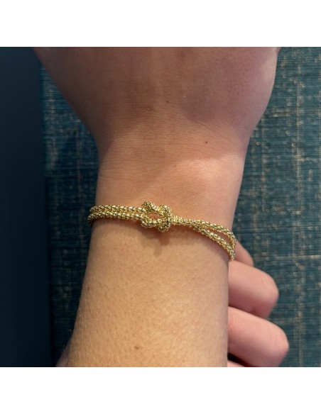 Bracciale Argento Dorato Nodo Centrale [d9a83b19]